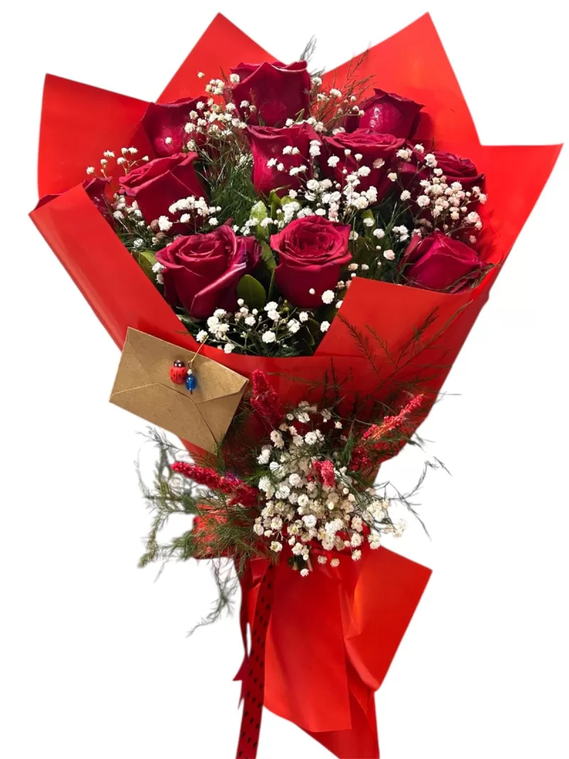 11 adet canlı gül buketi