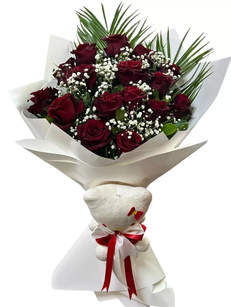 Hello Kitty kırmızı gül buketi